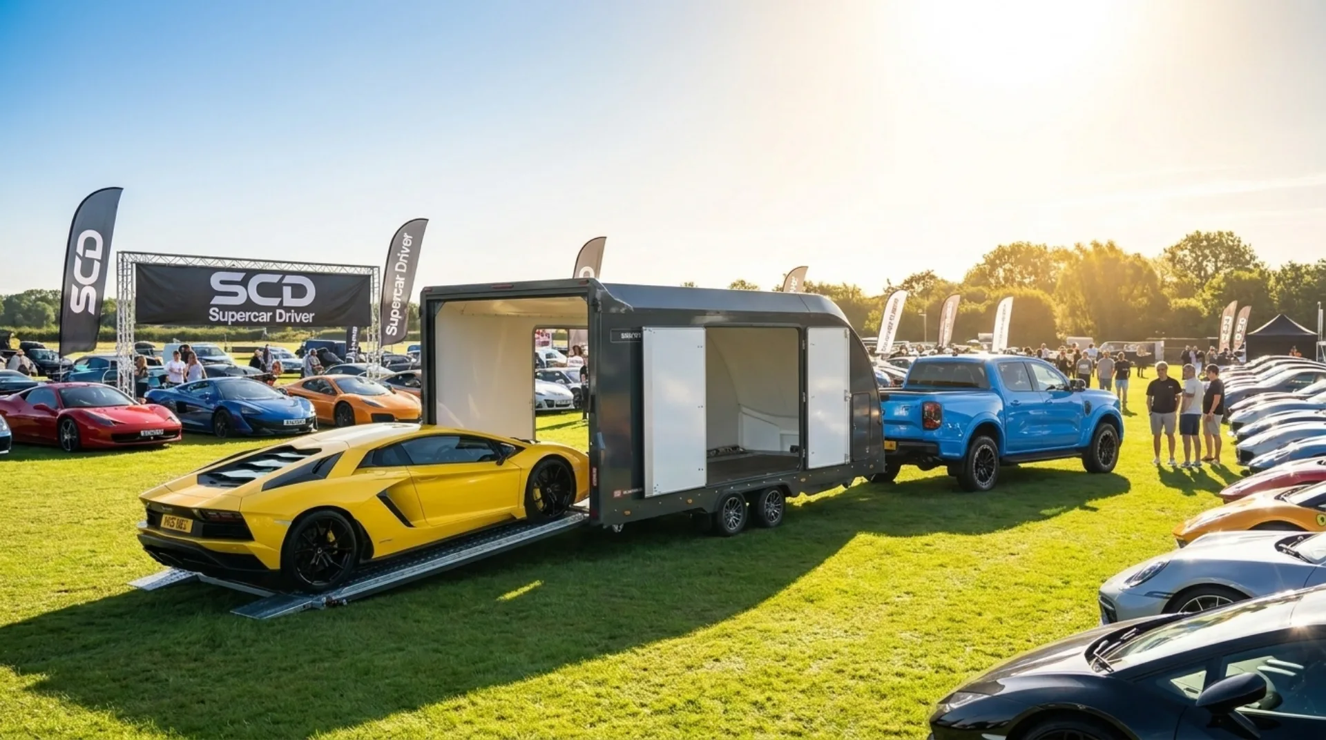 Supercar unloading at a Supercar Driver SCD event